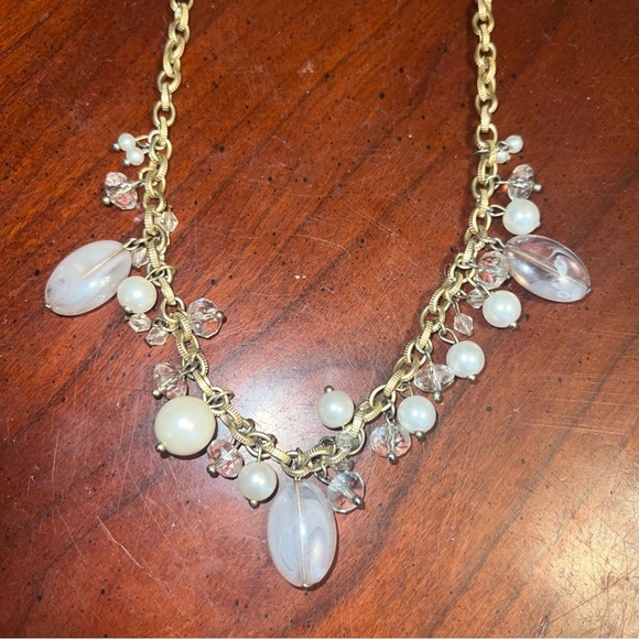 Banana Republic Statement Necklace Chunky Teardrop Tone Chain Bib 19” - Picture 1 of 7
